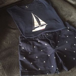 Tommy Hilfiger XL nautical short set.